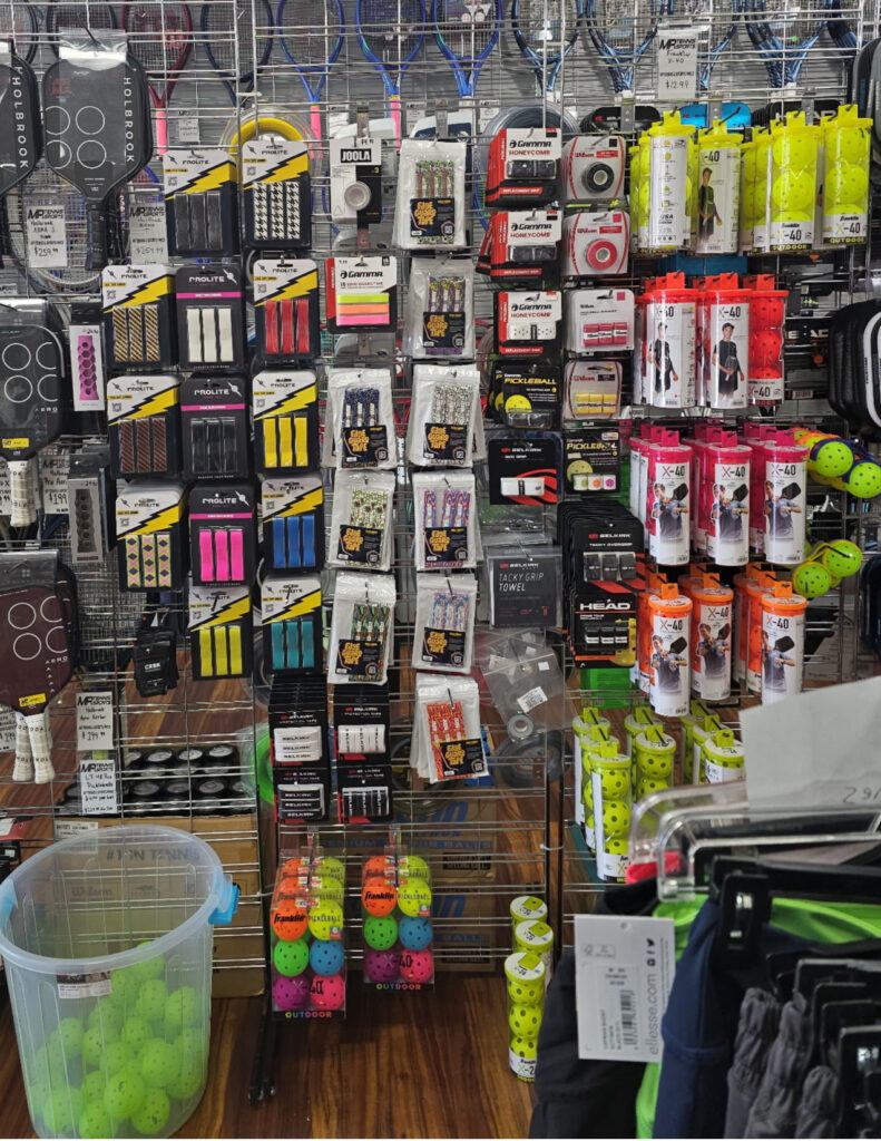 pickleball accessories in-store display